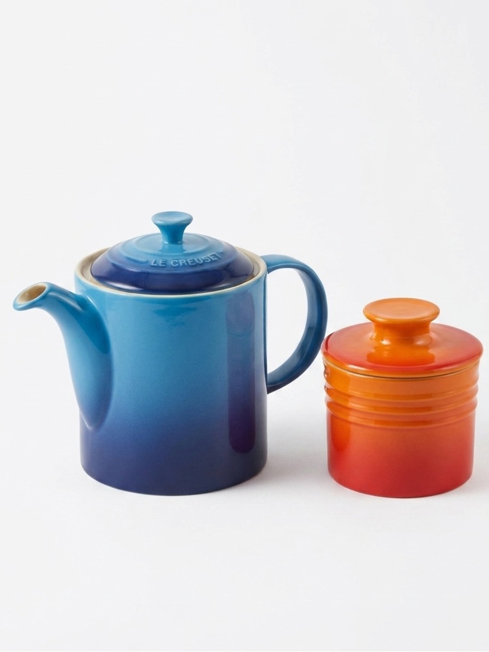 Le Creuset Stoneware Teapot and Butter Keeper